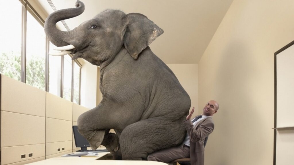 Risken för att du säger fel sak är uppenbar om det är en elefant i rummet.