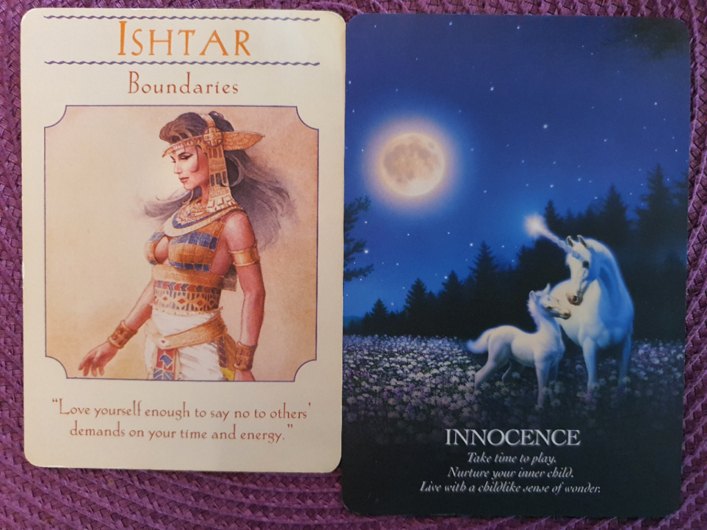 Godess Oraclecards Ishtar Boundaries Oracle o the unicorn Innocence