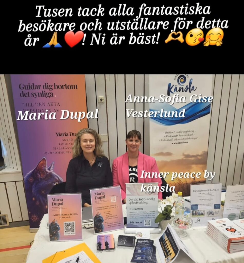 Maria Dupal och Anna-Sofia på mässa i Töre