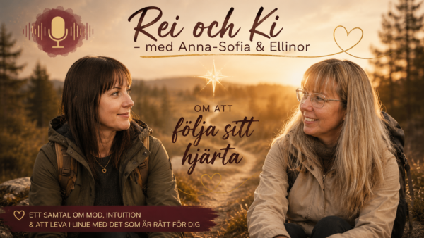 Omslag till poddaavsnittet Om att följa sitt hjärta. En AI bild på Anna-Sofia och Ellinor när de möts och delar med sig av sin resa.